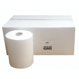 Papier essuie-mains en rouleaux compatible type EM 140m - 2 plis - Blanc