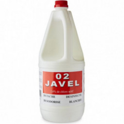 Eau de Javel 2L 2,6% liquide est un produit d’hygiène développé pour désinfecter et nettoie toutes sortes de supports.