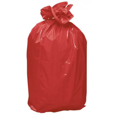 Sacs poubelles rouge 50L - Carton de 500