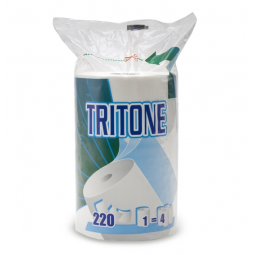 Essuie tout ménager TRITONE gaufré 3 plis - Blanc - 220F par rouleau