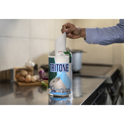 Essuie tout ménager TRITONE gaufré 3 plis - Blanc - 220F par rouleau