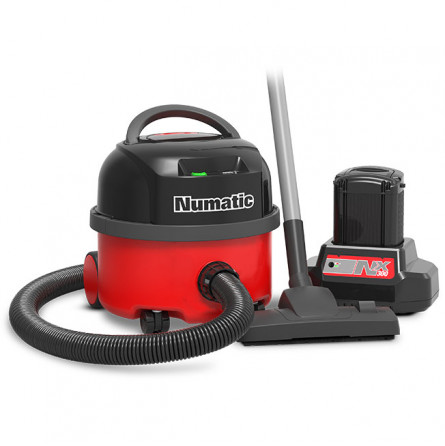 Aspirateur poussière NVB190NX NUMATIC batterie lithium 8L, livré avec 1 batterie et 1 chargeur