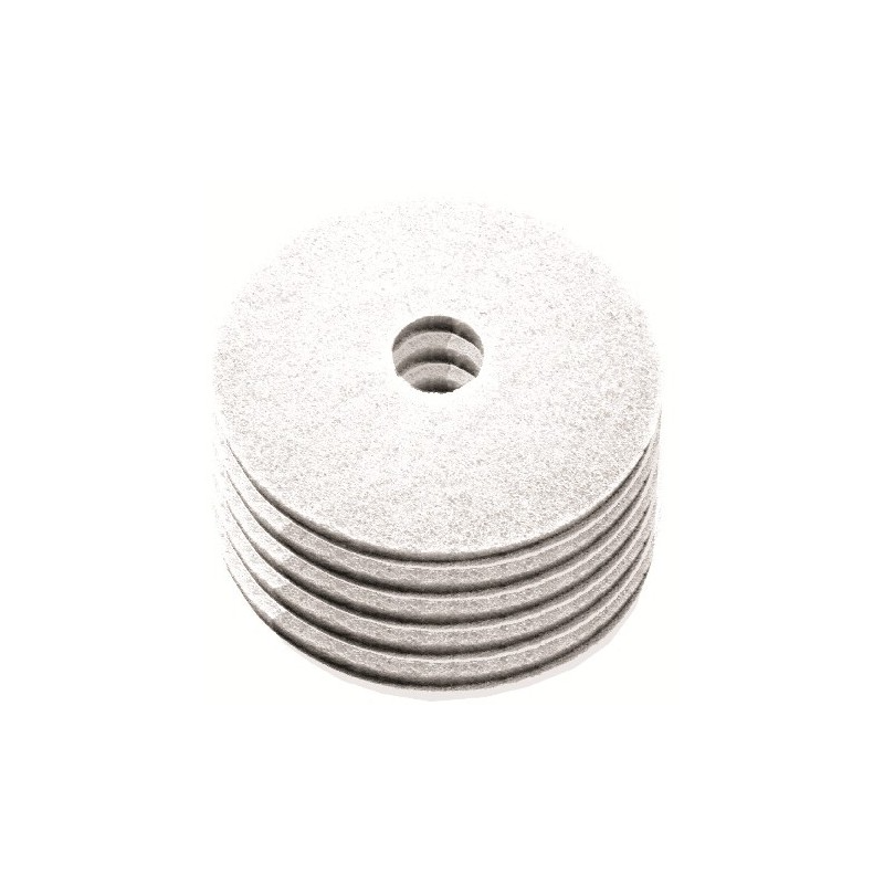 Carton de 5 disques de lustrage blanc diamètre 508mm - NUMATIC