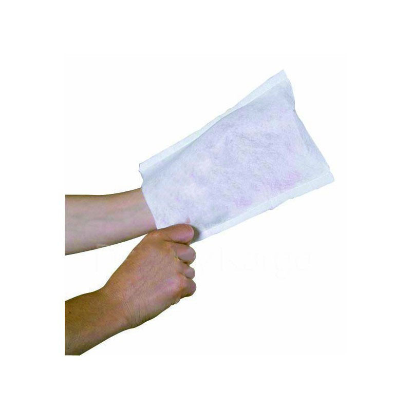 Gant de toilette jetable polyester viscose blanc - Lot de 50