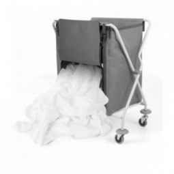 Sac en toile plastifiée 200 L avec ouverture frontale pour chariots ramassage linge en “X” pliables FILMOP