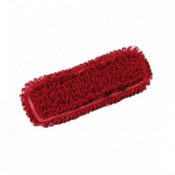Frange speedy 40 cm microfibre rouge fils bouclés à languettes pour support pliant FILMOP