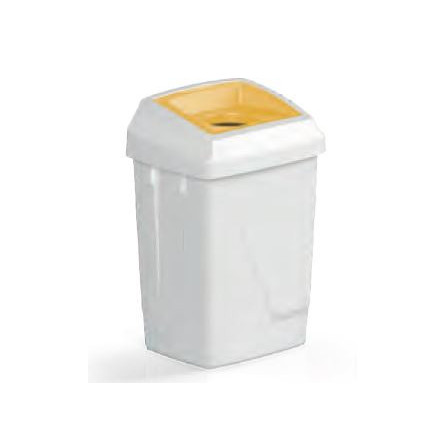 Poubelle container 50 L ATLAS FIT couvercle rond jaune collecte verre plastique metal FILMOP