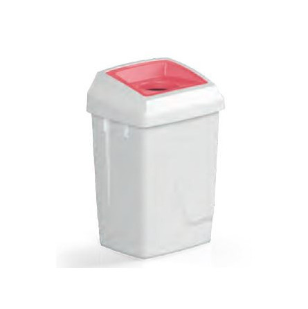 Poubelle container 50 L ATLAS FIT couvercle rond rouge collecte