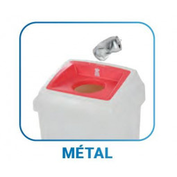 Poubelle container 50 L ATLAS FIT couvercle rond rouge collecte verre plastique metal FILMOP