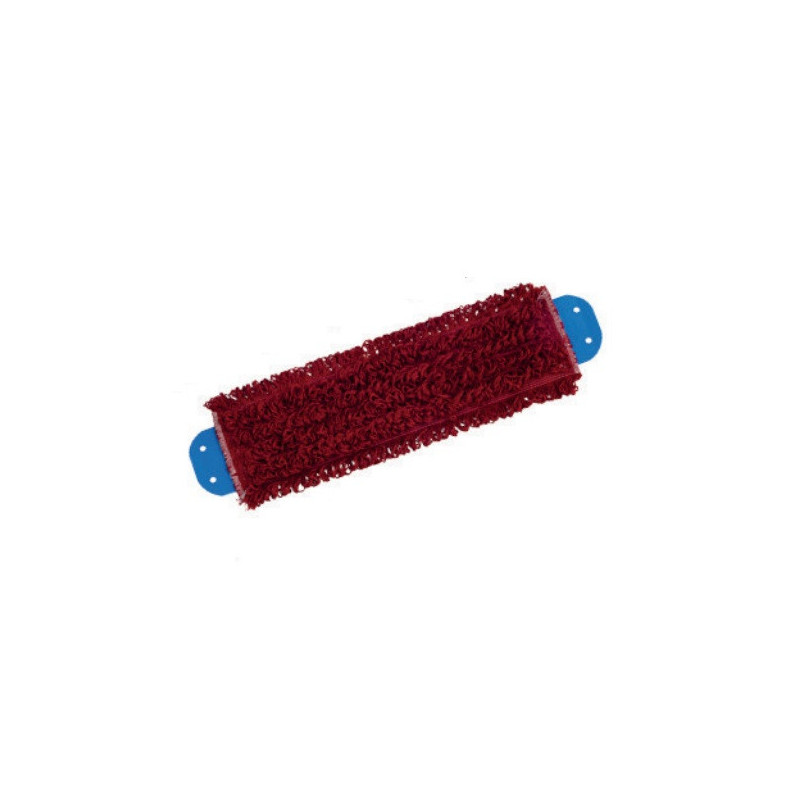 Frange à languettes microfibre rouge 40 cm speedy fils bouclés dos polyester FILMOP