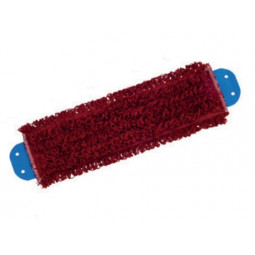Frange à languettes microfibre rouge 40 cm speedy fils bouclés dos polyester FILMOP