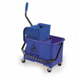Seau de lavage bi-bacs bleu SPIDER 2 x 8 L avec presse a plat FILMOP