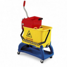 Seau de lavage bi-bacs SPIDER MAX 2 x 8 L avec presse a plat sans fond FILMOP