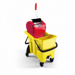 Seau de lavage bi-bacs TWICE 14 + 16 Litres avec presse a rouleau FILMOP