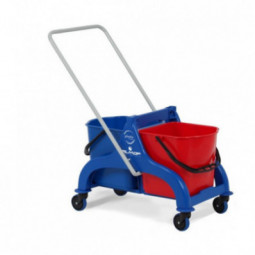 Chariot lavage FRED 2 x 25 litres avec timon central métal Rilsan sans presse FILMOP