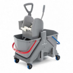 Chariot lavage OneFred 2 x 25 litres timon latéral cassette porte produits presse a machoires FILMOP