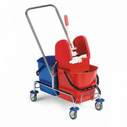 Chariot lavage JACK 2 x 25 litres métal chromé Rilsan presse a machoires FILMOP