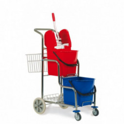 Chariot lavage SCALA 2 x 15 litres - Spécial escaliers Métal chromé sans presse FILMOP