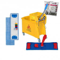 KIT SOLS (seau bi bac avec presse +Support speedy +1 frange+1 dosette Détergent 3D)