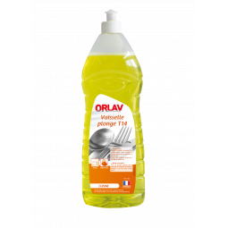 Vaisselle plonge T14 ORLAV liquide est un déter. multi-usages pour le nettoyage de la vaisselle en manuel