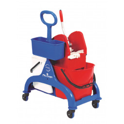 Chariot lavage FRED 2 x 15 litres timon latéral cassette porte produits presse a machoires FILMOP