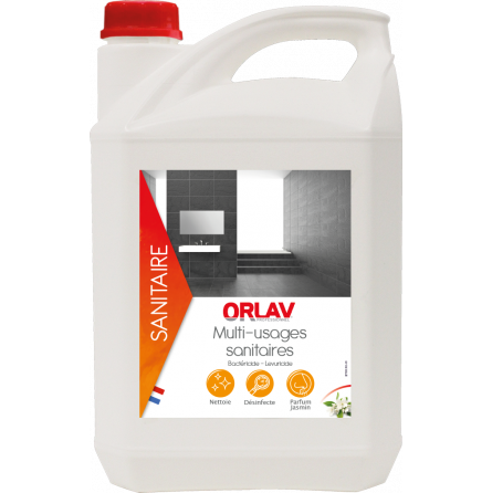 Multi-usage sanitaire ORLAV 5L fleurs blanches et jasmin Nettoyant, désinf.