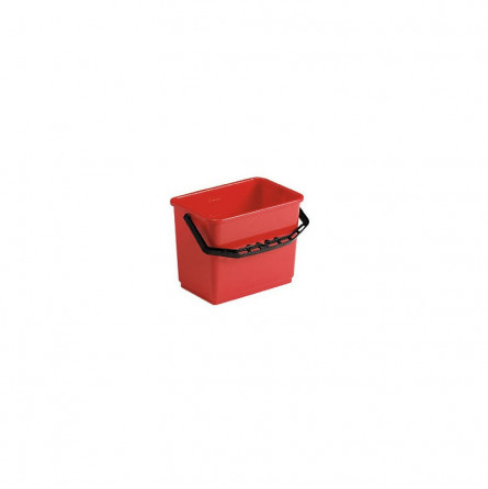 Seau polypropylène 4L rouge avec anse ergonomique - Gradué