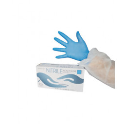 Gants nitrile jetables sans poudre à surface lisse - Boite de 100 M