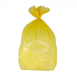 Sacs Poubelle 110L Basse Densité 60 Microns – Jaune Transparent avec Lien à Nouer | Résistants et Pratiques