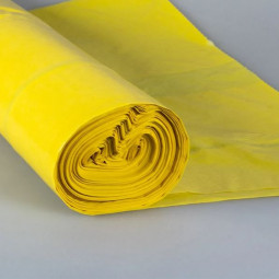 Sacs Poubelle 110L Basse Densité 60 Microns – Jaune Transparent avec Lien à Nouer | Résistants et Pratiques