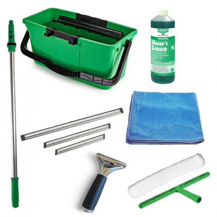 Kit nettoyage des vitres professionnel 12L - 10 éléments