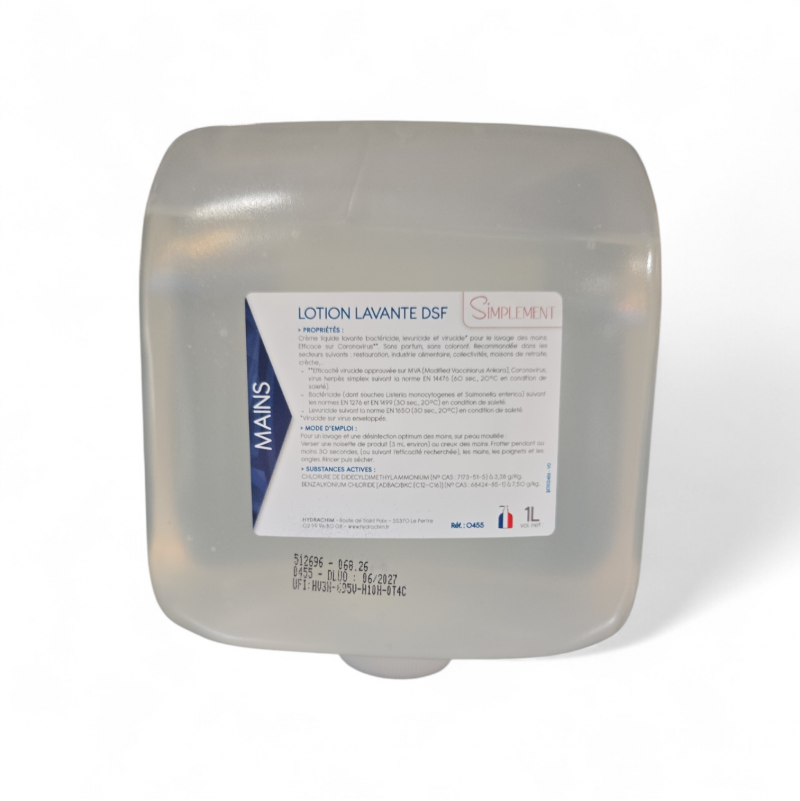 Lotion Lavante DSF Désinfectante Sans Parfum – Virucide, Bactéricide, Levuricide | HYDRACHIM