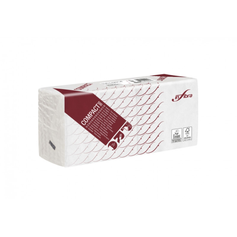 Serviette 30 x 33cm - 1 pli - Blanc - Colis de 8000