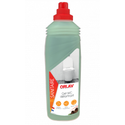 Gel WC de couleur verte pour le nettoyage et le détartrage des cuvettes de WC.