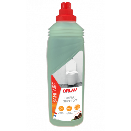 Gel WC de couleur verte pour le nettoyage et le détartrage des cuvettes de WC.
